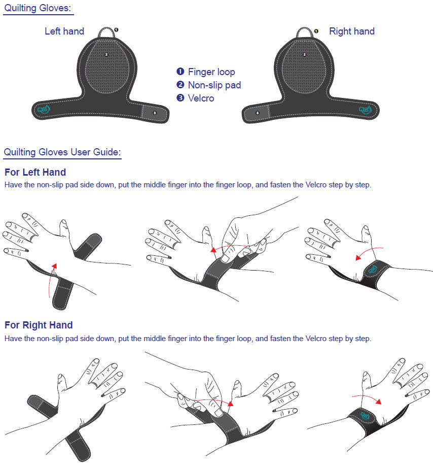 SATINIOR 12 Pairs Quilting Grip Gloves Machine Quilting Gloves for  Free-Motion Quilting