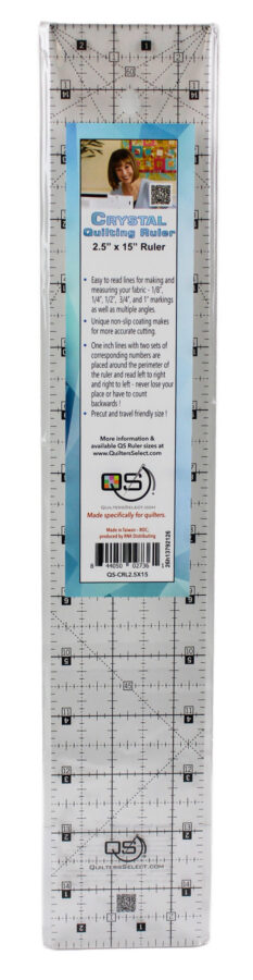 Quilters Select Non-Slip Crystal Clear Ruler: 2.5" x 15"